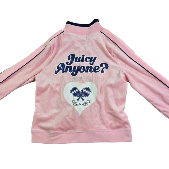 Juicy Couture Jackets & Blazers - Juicy Couture Velour Track Jacket Womens Large Pink Pickleball Juicy Anyone New